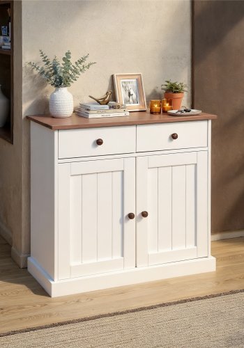 NORDIC LIVING COLLECTION Westerland 3,2 byr�, vit sepia, 2 d�rrar och 2 l�dor