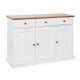 NORDIC LIVING COLLECTION Westerland-4.2 byr�, vit sepia, 3 d�rrar och 3 l�dor, massivt tr�