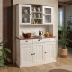 NORDIC LIVING COLLECTION Buffet Westerland 6.2. Massivt tre hvit-sepia 5T3SL med 3 skuffer p� glattg�ende metallskinner og 4 hyller bak 5 d�rer.