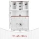 NORDIC LIVING COLLECTION Buffet Westerland 6.2. Massivt tre hvit-sepia 5T3SL med 3 skuffer p� glattg�ende metallskinner og 4 hyller bak 5 d�rer.