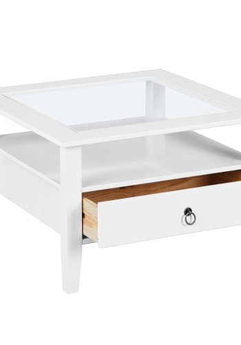 NORDIC LIVING COLLECTION Provence 1 soffbord, furu, vitt, med 1 l�da