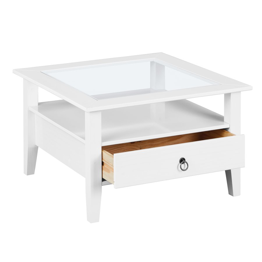 NORDIC LIVING COLLECTION Provence 1 soffbord, furu, vitt, med 1 l�da
