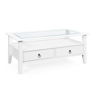 NORDIC LIVING COLLECTION Soffbord Provence 7 furu vit 115x60 med 2 l�dor
