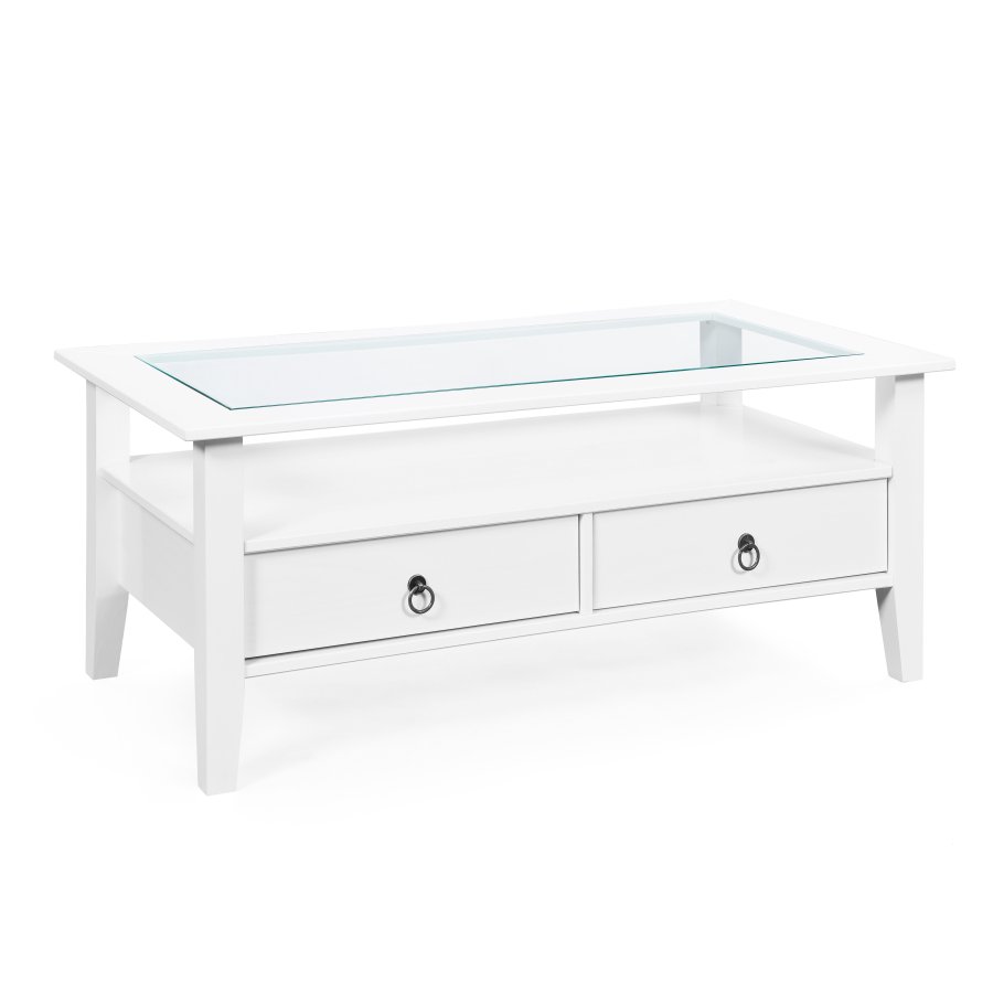 NORDIC LIVING COLLECTION Soffbord Provence 7 furu vit 115x60 med 2 l�dor