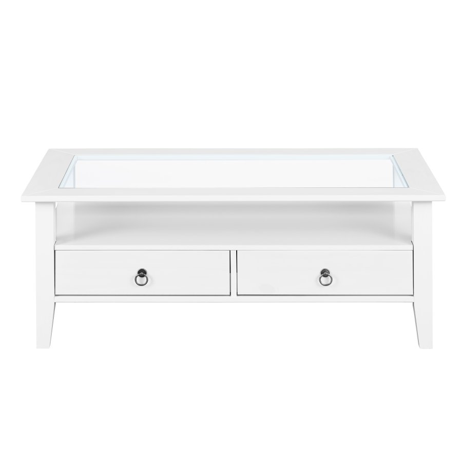 NORDIC LIVING COLLECTION Soffbord Provence 7 furu vit 115x60 med 2 l�dor