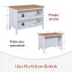 NORDIC LIVING COLLECTION Julina k&ouml;ks&ouml; i vitt/hantverksm&auml;ssig ek: p� ena sidan 2 fack f&ouml;r f&ouml;rvaring, p� den andra sidan plats f&ouml;r barstolar