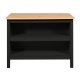 NORDIC LIVING COLLECTION Julina k&ouml;ks&ouml; i svart/Artisan ek, med tv� fack p� ena sidan och plats f&ouml;r barstolar eller stolar p� den andra.