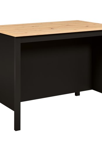 NORDIC LIVING COLLECTION Julina k&ouml;ks&ouml; i svart/Artisan ek, med tv� fack p� ena sidan och plats f&ouml;r barstolar eller stolar p� den andra.