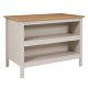 NORDIC LIVING COLLECTION K&ouml;ks&ouml; Emmilia Cashmere/Artisan Oak, med 2 fack p� ena sidan och plats f&ouml;r barstolar eller stolar p� den andra.