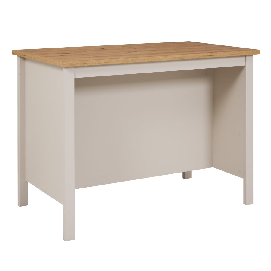 NORDIC LIVING COLLECTION K&ouml;ks&ouml; Emmilia Cashmere/Artisan Oak, med 2 fack p� ena sidan och plats f&ouml;r barstolar eller stolar p� den andra.