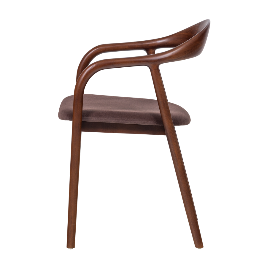 WOOOD Bran Matstol Boktr&auml; Velour Brun [Fsc]