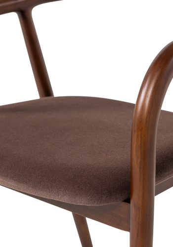 WOOOD Bran Matstol Boktr&auml; Velour Brun [Fsc]