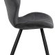 ACT NORDIC Petri Esszimmerstuhl - anthrazitgraues Polyester und schwarzes Metall