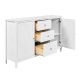 NORDIC LIVING COLLECTION  Byr� i massiv furu, vitlackerad, med 2 d�rrar, 3 l�dor och 4 hyllplan. Totalm�tt: 160 x 39,5 x 96 cm.