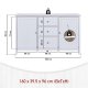 NORDIC LIVING COLLECTION  Byr� i massiv furu, vitlackerad, med 2 d�rrar, 3 l�dor och 4 hyllplan. Totalm�tt: 160 x 39,5 x 96 cm.