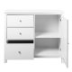 NORDIC LIVING COLLECTION  Byr� i massiv furu, vitlackerad, med 1 d�rr, 3 l�dor, 2 hyllplan. Totalm�tt: 110 x 40 x 96 cm.