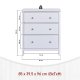 NORDIC LIVING COLLECTION Byr� i massiv furu, vitlackerad, med 3 l�dor och totalm�tt 110 x 40 x 96 cm.