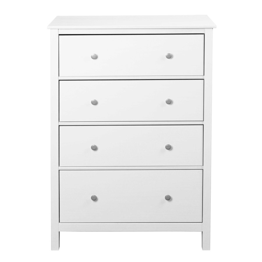 NORDIC LIVING COLLECTION  Byr� i massiv furu, vitlackerad, med 4 l�dor. Totalm�tt: 82 x 40 x 120 cm.