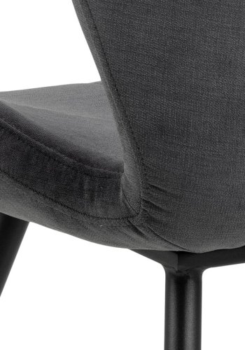 ACT NORDIC Petri Esszimmerstuhl - anthrazitgraues Polyester und schwarzes Metall