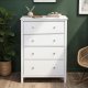 NORDIC LIVING COLLECTION  Byr� i massiv furu, vitlackerad, med 4 l�dor. Totalm�tt: 82 x 40 x 120 cm.