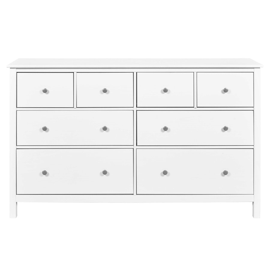 NORDIC LIVING COLLECTION Byr� i massiv furu, vitlackerad, med 8 l�dor och totalm�tt 160 x 40 x 96 cm.