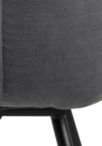 ACT NORDIC Petri Esszimmerstuhl - anthrazitgraues Polyester und schwarzes Metall