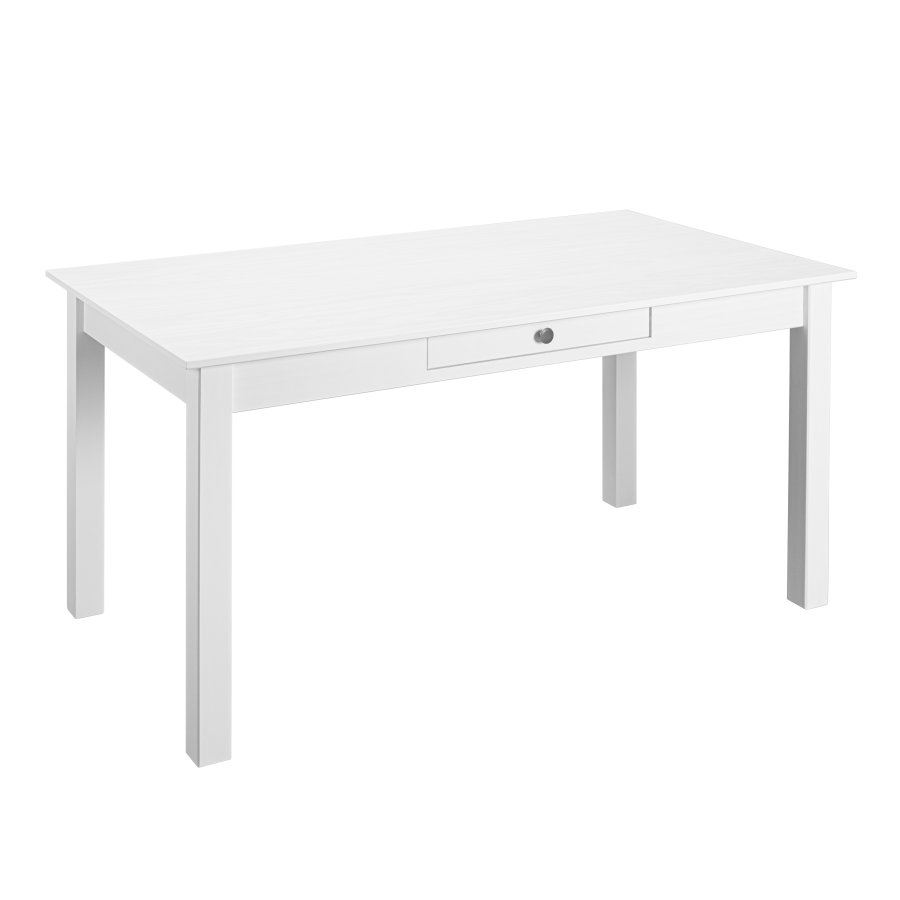 NORDIC LIVING COLLECTION Matbord i massiv furu, vitlackerad, med 1 l�da. Totalm�tt: 145 x 80 x 76 cm.
