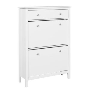 NORDIC LIVING COLLECTION  Skosk�p i massiv furu fr�n Chilly Home-serien f&ouml;r upp till 12 par skor i 2 rymliga l�dor och 1 l�da.