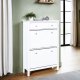 NORDIC LIVING COLLECTION  Skosk�p i massiv furu fr�n Chilly Home-serien f&ouml;r upp till 12 par skor i 2 rymliga l�dor och 1 l�da.