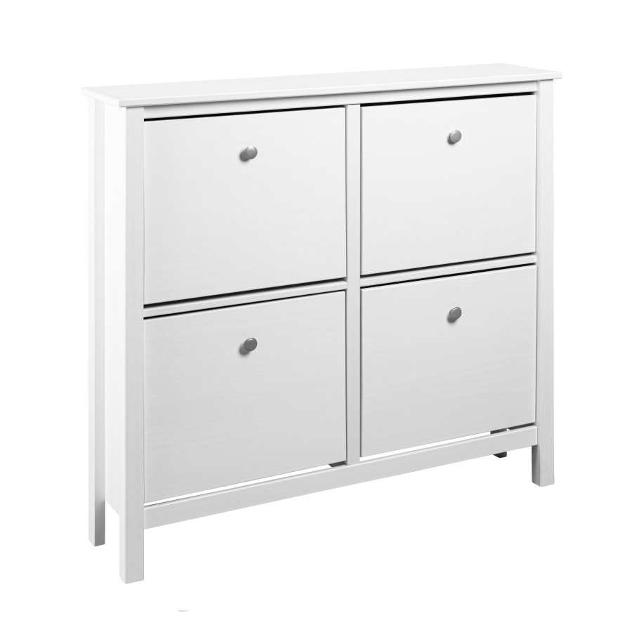 NORDIC LIVING COLLECTION Skosk�p i massiv furu f&ouml;r upp till 8 par skor i 4 rymliga l�dor