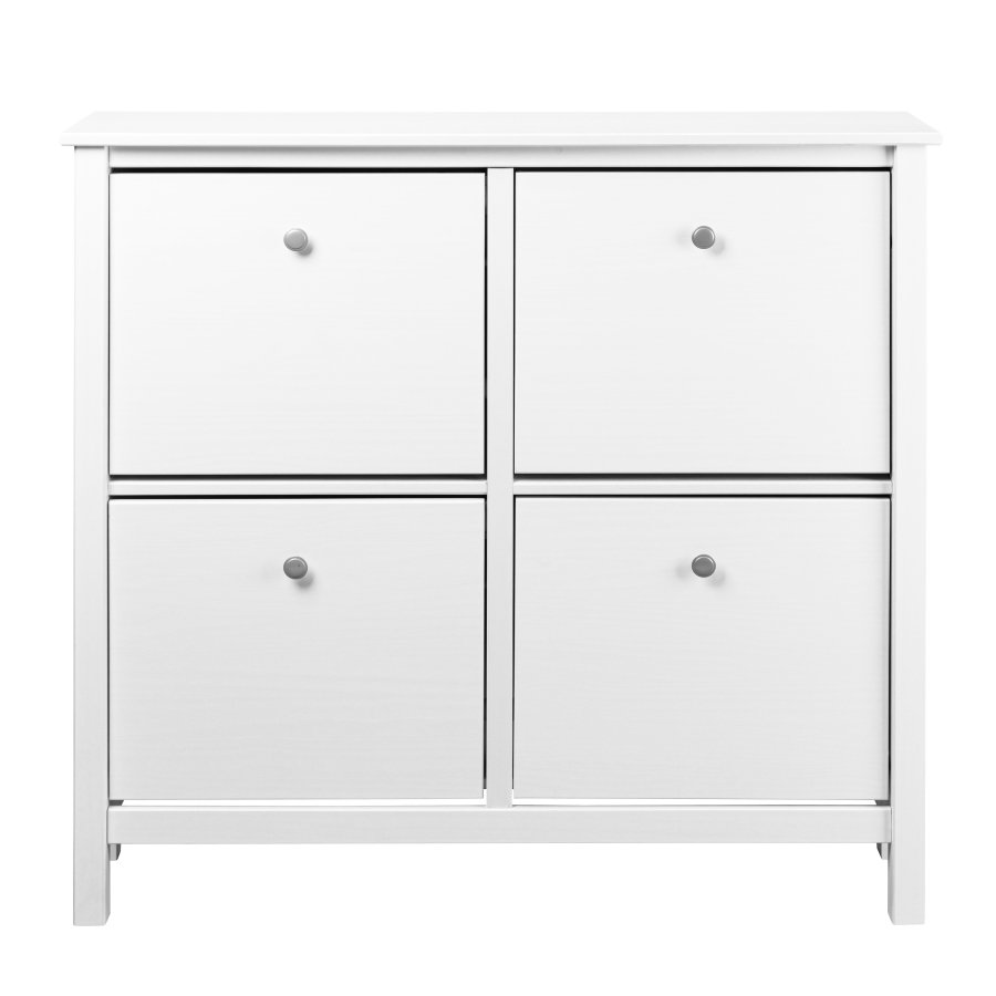 NORDIC LIVING COLLECTION Skosk�p i massiv furu f&ouml;r upp till 8 par skor i 4 rymliga l�dor