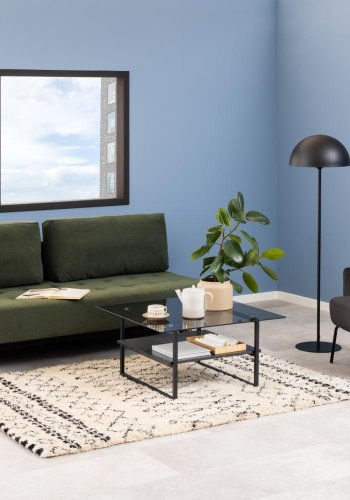 ACT NORDIC Melissa Loungesessel, mit Armlehnen – dunkelgraues Polyester und schwarzes Metall