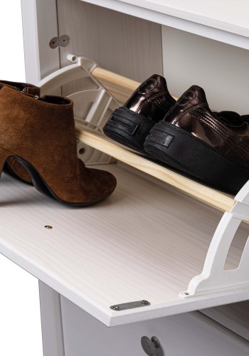 NORDIC LIVING COLLECTION Skosk�p i massiv furu f&ouml;r upp till 8 par skor i 4 rymliga l�dor