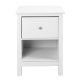 NORDIC LIVING COLLECTION S&auml;ngbord i massiv furu med 1 l�da, ett &ouml;ppet fack och totala m�tt p� 47 x 40 x 66 cm.