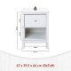NORDIC LIVING COLLECTION S&auml;ngbord i massiv furu med 1 l�da, ett &ouml;ppet fack och totala m�tt p� 47 x 40 x 66 cm.
