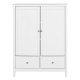 NORDIC LIVING COLLECTION Byr� i massiv furu med 2 l�dor och 2 d�rrar, vitlackerad, totalm�tt 107 x 45 x 140 cm.