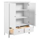 NORDIC LIVING COLLECTION Byr� i massiv furu med 2 l�dor och 2 d�rrar, vitlackerad, totalm�tt 107 x 45 x 140 cm.
