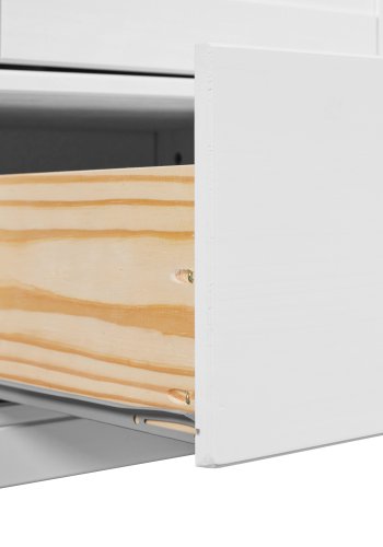 NORDIC LIVING COLLECTION Byr� i massiv furu med 2 l�dor och 2 d�rrar, vitlackerad, totalm�tt 107 x 45 x 140 cm.