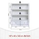 NORDIC LIVING COLLECTION Byr� i massiv furu med 2 l�dor och 2 d�rrar, vitlackerad, totalm�tt 107 x 45 x 140 cm.