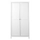 NORDIC LIVING COLLECTION Garderob i massiv furu med 2 d�rrar, vitlackerad, totalm�tt 106 x 60 x 210 cm.