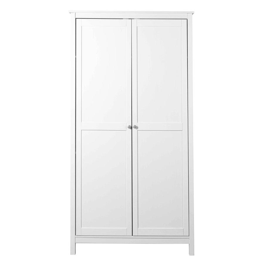 NORDIC LIVING COLLECTION Garderob i massiv furu med 2 d�rrar, vitlackerad, totalm�tt 106 x 60 x 210 cm.