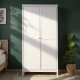 NORDIC LIVING COLLECTION Garderob i massiv furu med 2 d�rrar, vitlackerad, totalm�tt 106 x 60 x 210 cm.