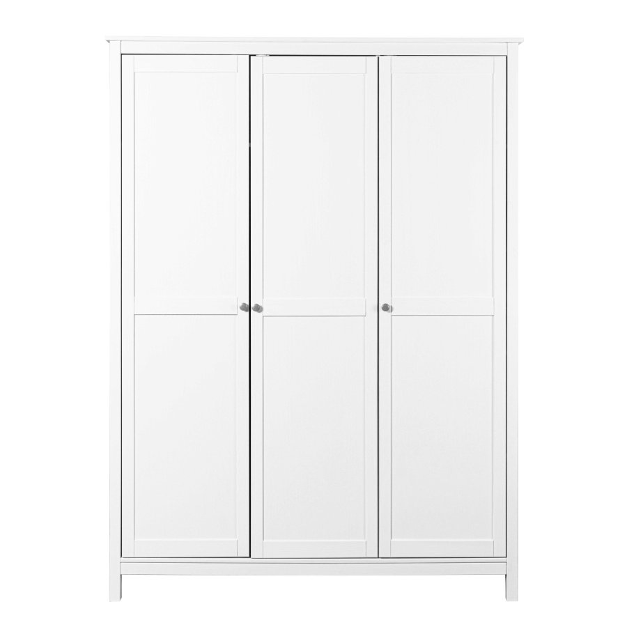NORDIC LIVING COLLECTION  Garderob i massiv furu med 3 d�rrar, vitlackerad, totalm�tt 155 x 60 x 210 cm.