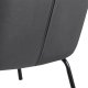 ACT NORDIC Melissa Loungesessel, mit Armlehnen – dunkelgraues Polyester und schwarzes Metall
