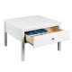 NORDIC LIVING COLLECTION Soffbord i massiv furu med 1 l�da, vitlackerad. Totalm�tt 70 x 70 x 57 cm.