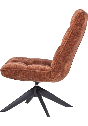 WOOOD Jouke svingstol chenille teksturert rustbrun