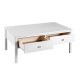 NORDIC LIVING COLLECTION Soffbord i massiv furu med 2 l�dor, vitlackerat. Totalm�tt: 110 x 70 x 57 cm.