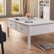 NORDIC LIVING COLLECTION Soffbord i massiv furu med 2 l�dor, vitlackerat. Totalm�tt: 110 x 70 x 57 cm.
