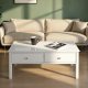 NORDIC LIVING COLLECTION Soffbord i massiv furu med 2 l�dor, vitlackerat. Totalm�tt: 110 x 70 x 57 cm.