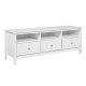 NORDIC LIVING COLLECTION  TV-sk�p i massiv furu med 3 l�dor och 3 hyllplan, vitlackerad. Totalm�tt: 160 x 45 x 57 cm.